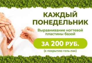 Выравнивание ногтевой пластины базой за 200 рублей