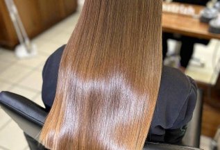 Прикорневой объем волос на кератине + выпрямление волос