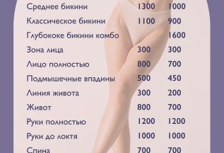 Новый прайс на эпиляцию