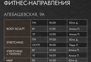 ФИТНЕС НАПРАВЛЕНИЯ