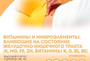 Витамины и микроэлементы, влияющие на состояние желудочно-ки