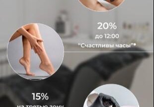 Эпиляция счастливые часы - 20%