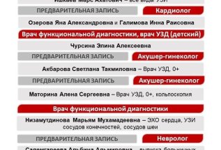 Расписание врачей на ближайшие 2 недели — Медцентр «Пульс»