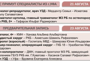 Предварительная запись к врачам на 21 и 23 августа
