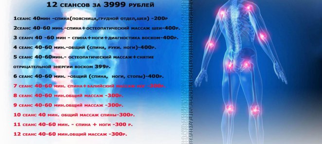 Программа комплексного массажа 3999р.-12 сеансов