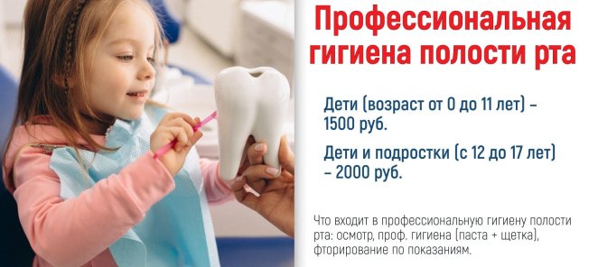 Проф. гигиена полости рта для детей и подростков от 1500 р.