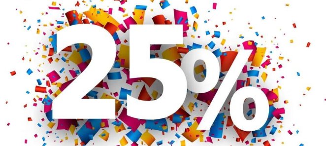 Скидка в день рождения 25%