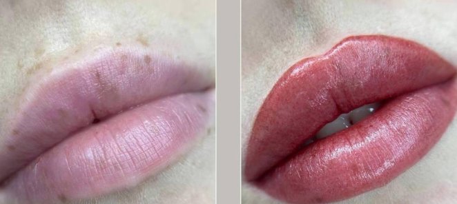 Перманентый макияж губ в салоне PURPLE 👄